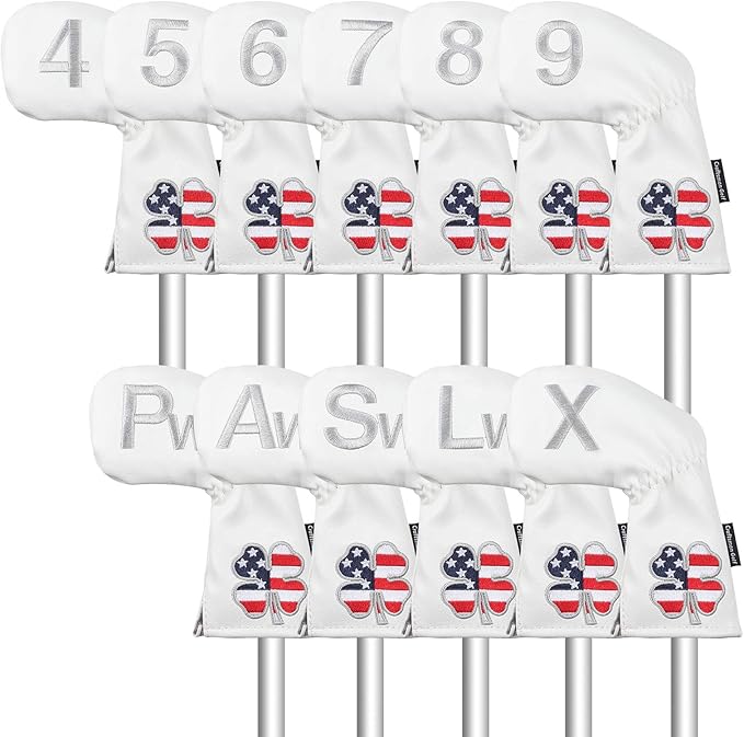 CRAFTSMAN GOLF 11pcs /Set USA US Flag Clover Leather Left Right Black White by CRAFTSMANGOLF