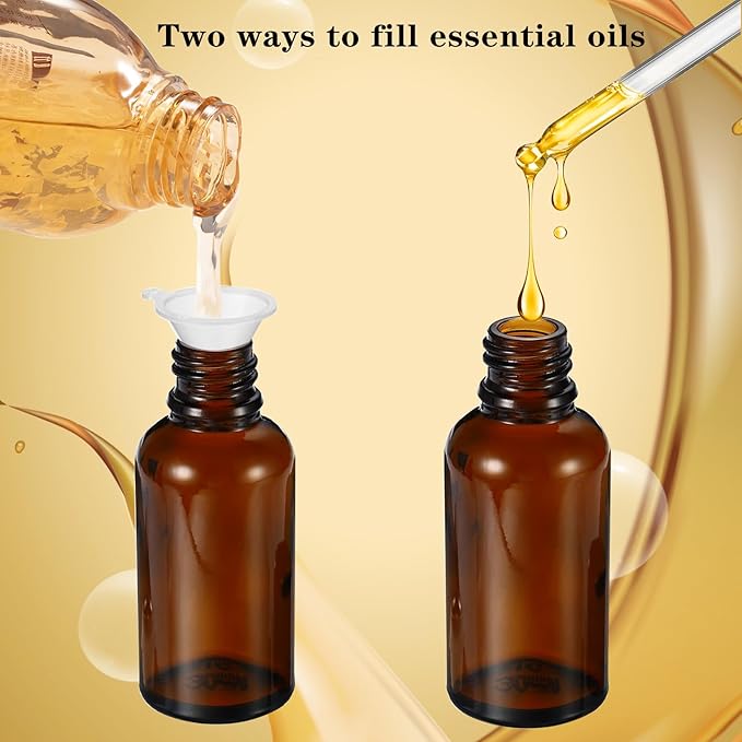 30ML Roller Bottles for Essential Oil, 4 Pack Empty Amber Glass Roller Bottle - Image 5