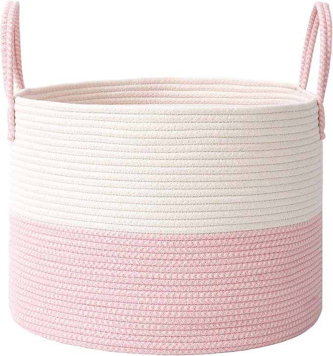 Woven Blanket Basket, 115L Large Rope Storage Bin by JMvicyroam
