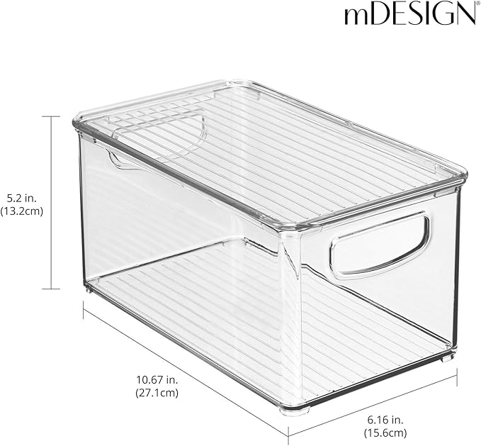 mDesign Plastic Deep Storage Bin Box Container - Image 3