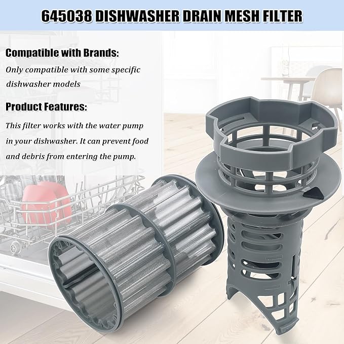 UPGRADED 645038 Dishwasher Drain Mesh Filter - Image 2