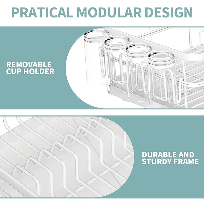 Dish Drying Rack for Kitchen Counter, Large Dish Racks - Image 5