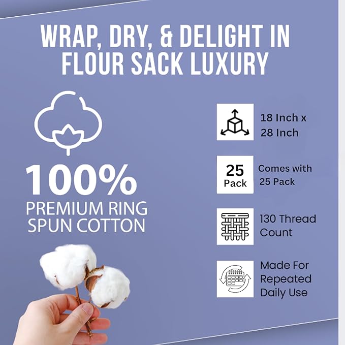 WHITEWRAP Flour Sack Towels| Tea Towel - Image 6