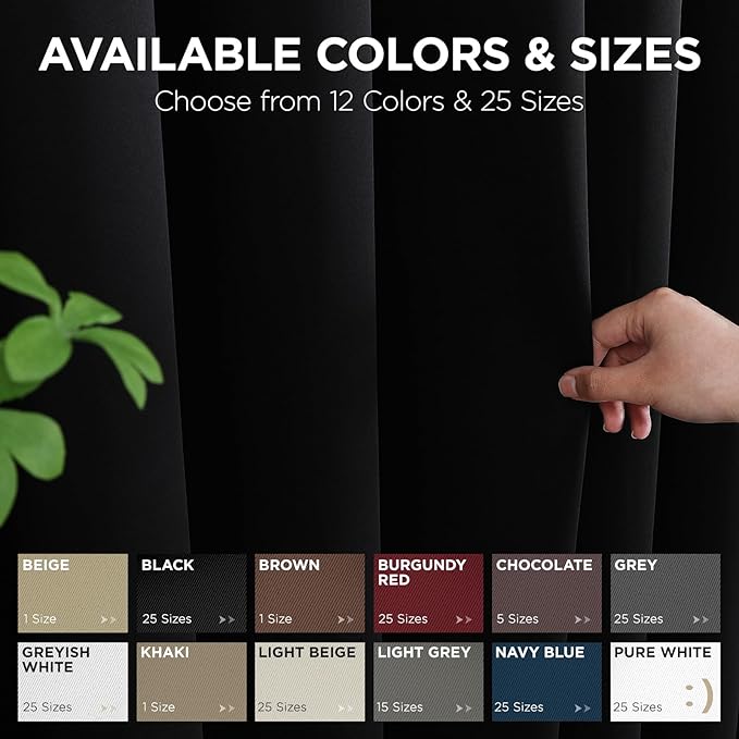 Joydeco Blackout Patio Sliding Door Curtains 90 Inches Long, Grommet Privacy - Image 9