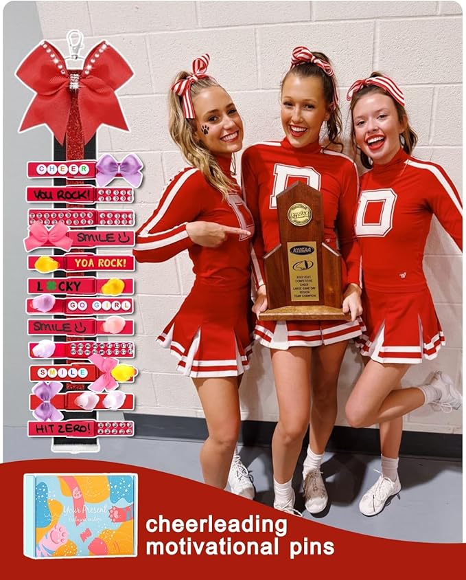 Cheer Pins for Backpack Cheer Stuff Kit 70 Red Colored Clothes Pins - Image 5