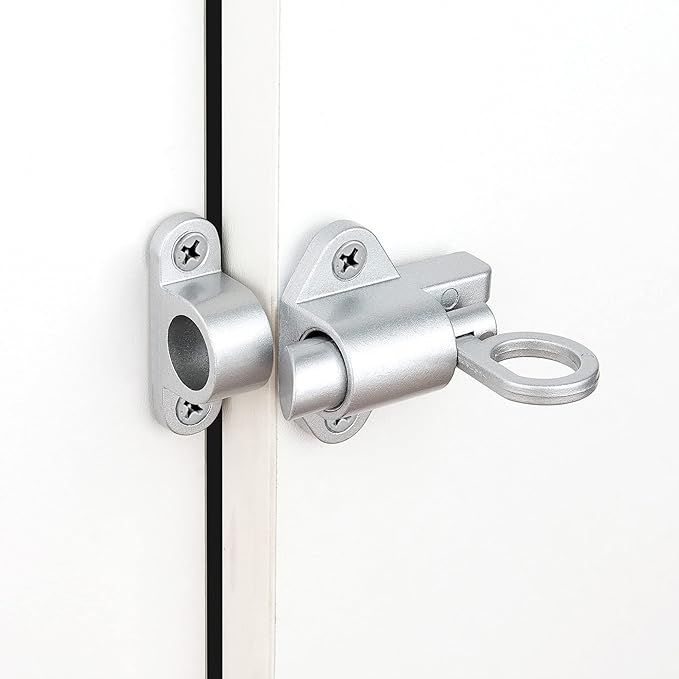 5 Packs Self-Closing Latches，Silver Gray Spring Door Lock，Resilient Bolt Latch - Image 4