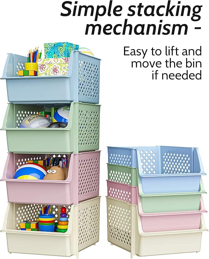 TidyFriend Plastic Stackable Storage Bins - Image 8