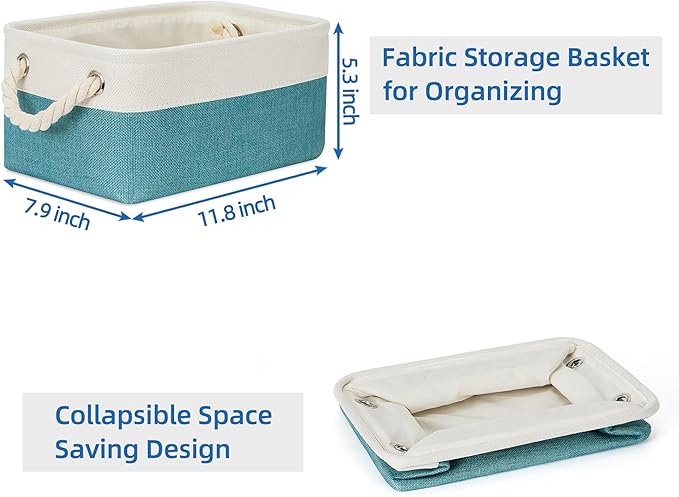 Temary Small Fabric Basket Shelf Storage Bins - Image 7