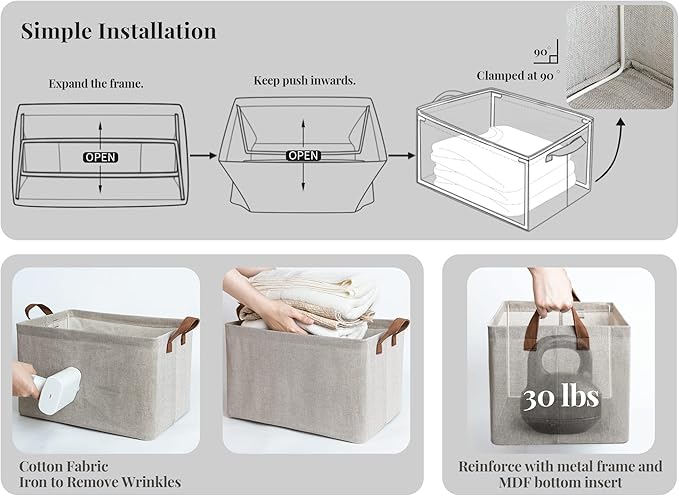 StorageWorks 45L Extra Large Storage Baskets, Storage Bins - Image 6