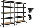 HOMEDANT House 5-Tier Metal Rolling Cart Shelf Rack Casters Heavy Duty by TheBestOrganizingSolution