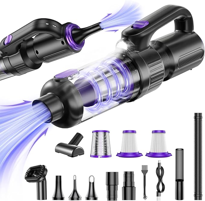 Car Vacuum Portable Cordless, 20000Pa Mini Vacuum Cleaner & Air Duster - Image 8