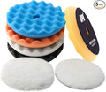 Buffing Polishing Pads, ZFE 7Pcs 6" Waffle Foam Buffing Pads Polishing Pads by ZFE
