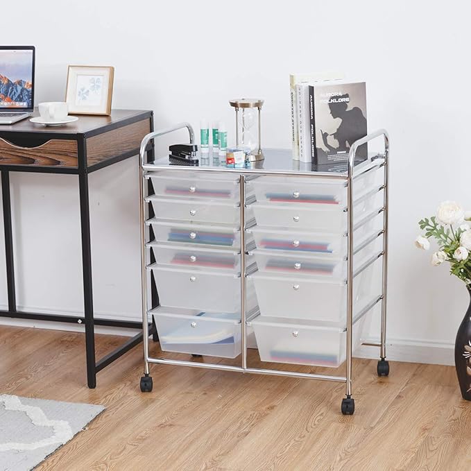GOFLAME 12-Drawer Rolling Storage Cart, Mobile Utility Cart - Image 9