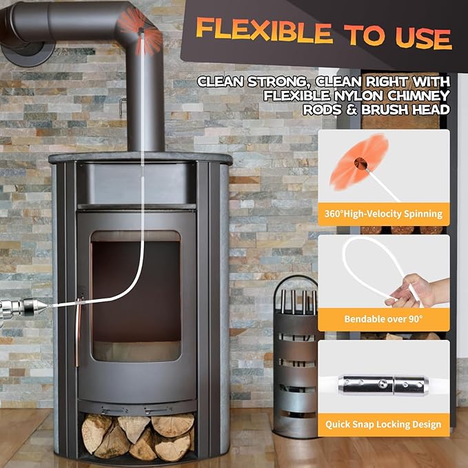 39 Feet Chimney Sweep Kit, Chimney Cleaning Kit - Image 4