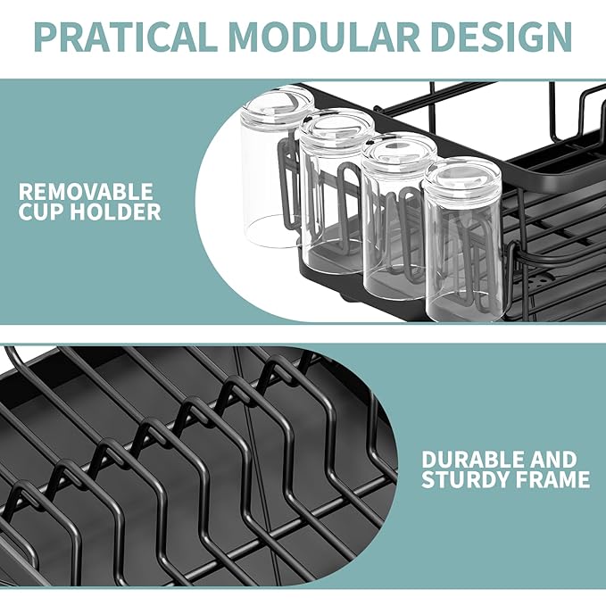 Dish Drying Rack for Kitchen Counter, Large Dish Racks - Image 5