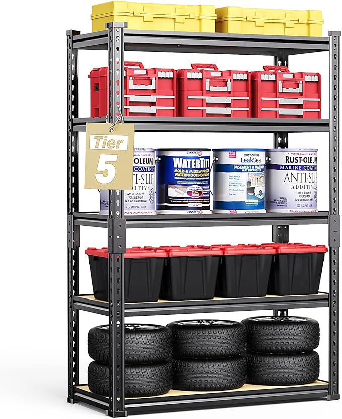 TigerParty 2050LBS Heavy Duty Garage Shelving, 5-Tier Adjustable Storage Shelves by StrongShelfSmarterStorage