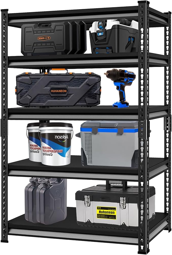Adjustable Garage Storage Shelves, Metal Industrial Utility Shelf - Image 4