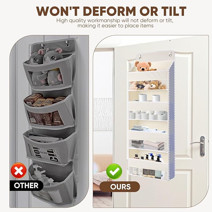 QINGUANG Over The Door Organizer, Hanging Organization and Storage, Behind Door - Image 5
