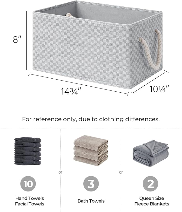 StorageWorks Storage Baskets for Shelves, Foldable Fabric Closet Storage Bins - Image 2