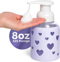 SoCal Suds & Company Glass Foaming Hand Soap Dispenser, Heart Silicone Sleeve by SoCalSudsCompany