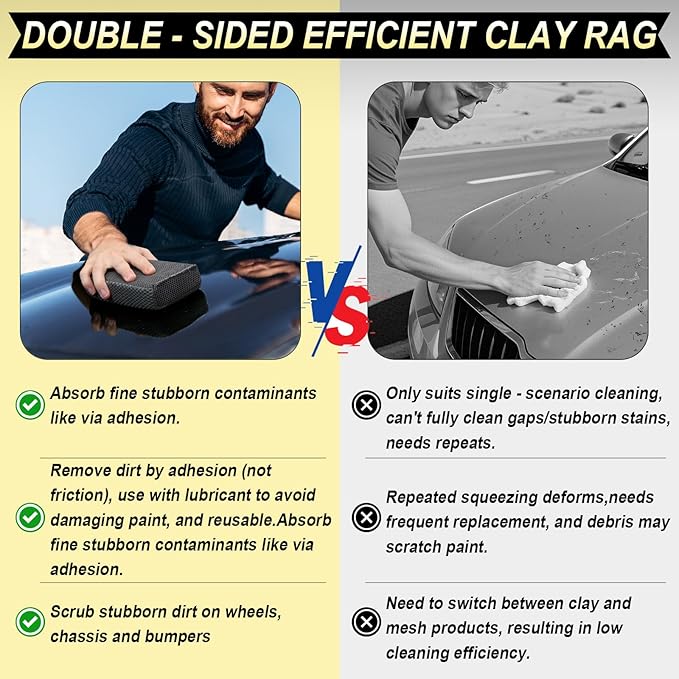 Car Wash Sponge, Dual Sided Car Clay Scrubber - Image 4