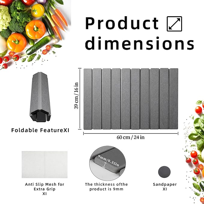 Stone Drying Mat for Kitchen Counter, Collapsible Dish Drying Mat, Fast Drying - Image 2