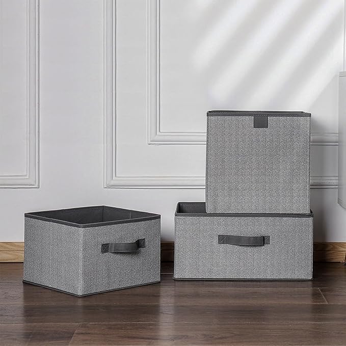 Storage Baskets, 11.8-Inch Woven Fabric Bins, Storage Cubes - Image 8
