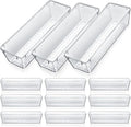 Maitys 12 Pcs Vanity Drawer Organizer 9 x 3 x 2 Inches Clear Plastic Utensil by Maitys