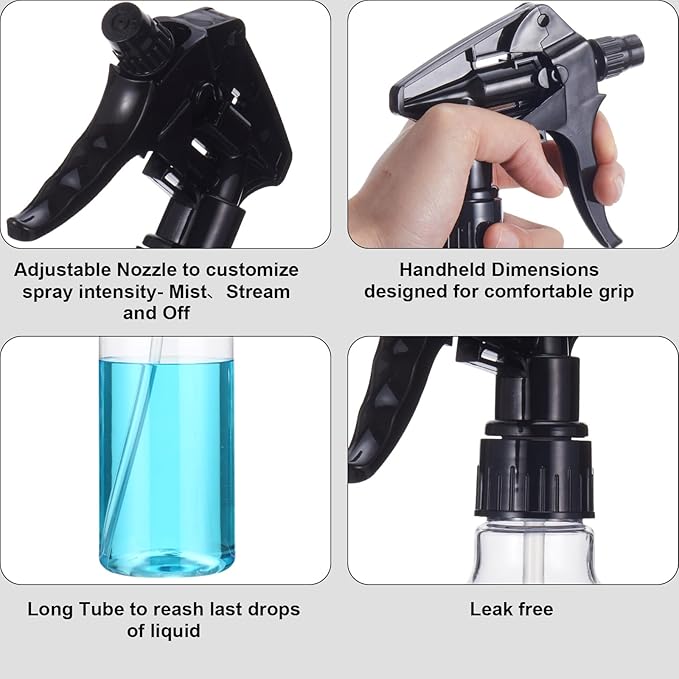 Eccliy 12 Pcs 16 Oz Plastic Spray Bottle, Adjustable Empty Reusable Sprayer - Image 6