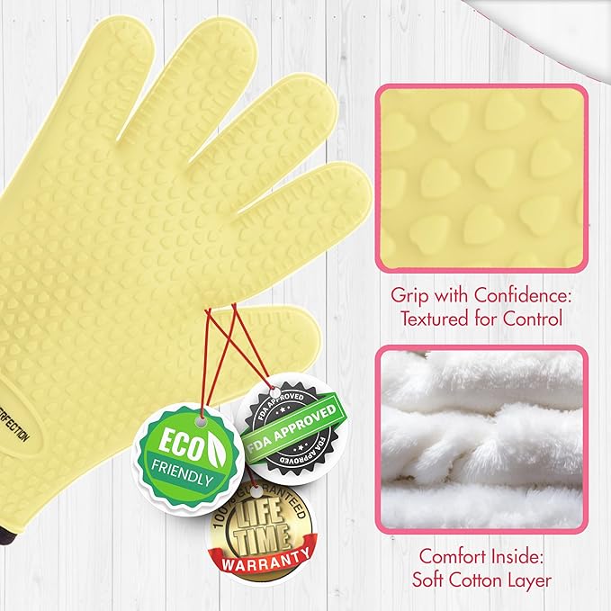 KITCHEN PERFECTION XL Silicone Smoker Oven Gloves - Image 5