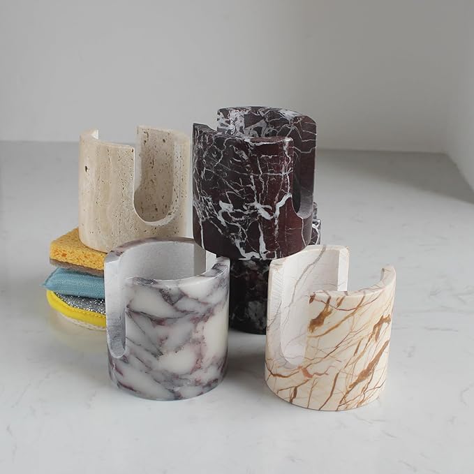 Natural Rosa Levanto Marble Sponge Holder - Image 4