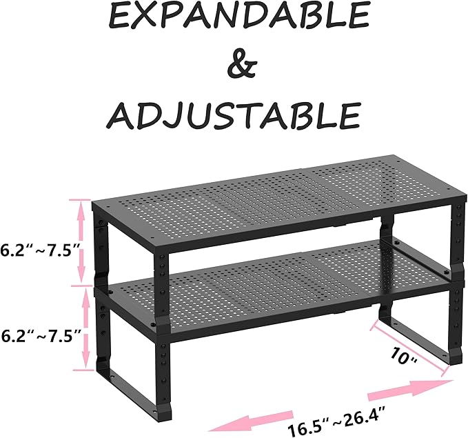 Metal Stackable Expandable Storage Shelf - Image 3