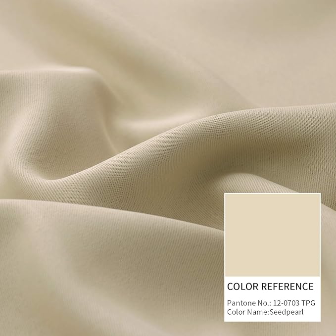 BGment Beige Blackout Curtains 72 Inches Length - Image 6