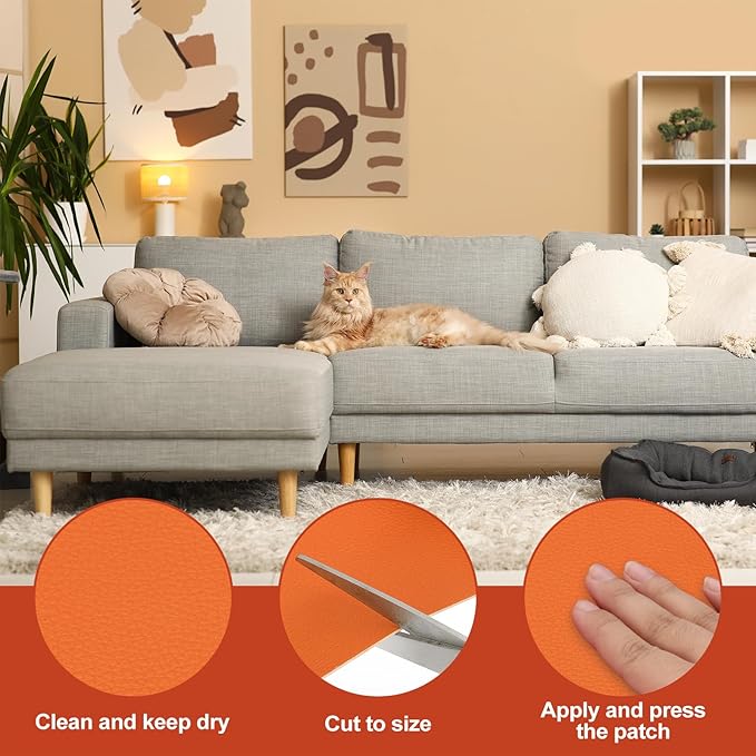 PATIKIL Leather Patches Tape for Furniture, 3.2 x 61 Inch Self Adhesive Vinyl - Image 3