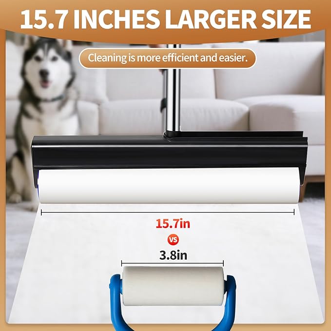 Large Lint Rollers for Carpet, 15.74 in Extra Sticky Rollers for Floor - Image 6