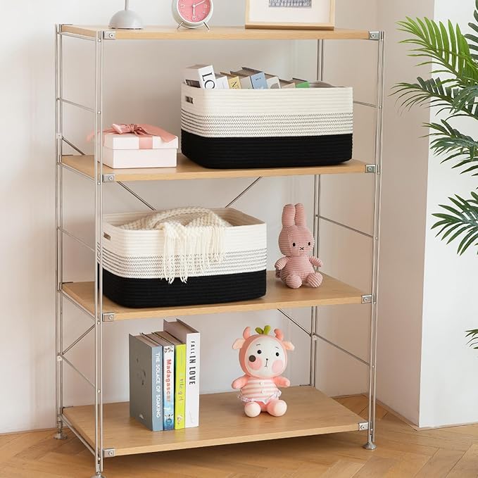 Large Storage Basket for Organizing, Woven Rope Basket for Shelves, Closet - Image 6