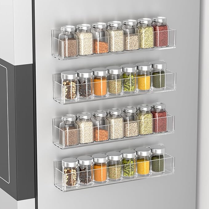 PMMASTO Adhesive Acrylic Spice Rack Organizer - Image 4