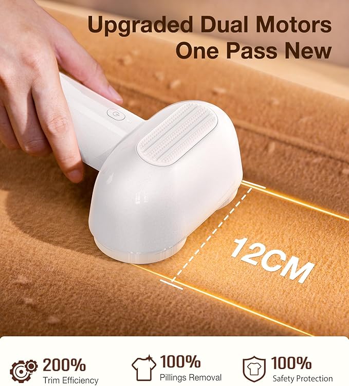 TORRAS Dual-Head Fabric Shaver, Longest Durability & 50ml Large Capacity - Image 3