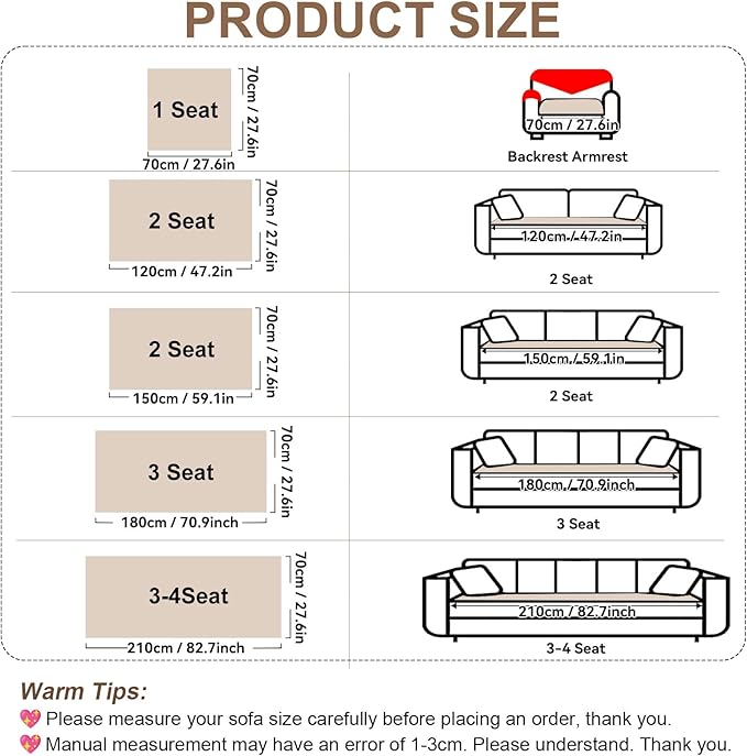 OTOB Couch Covers for 3 Cushion Couch Sofa Pet Friendly, Washable & Non Slip - Image 5