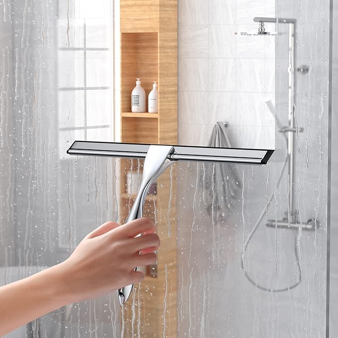 Shower Squeegee Set, 10-Inch Stainless Steel Squeegee - Image 7