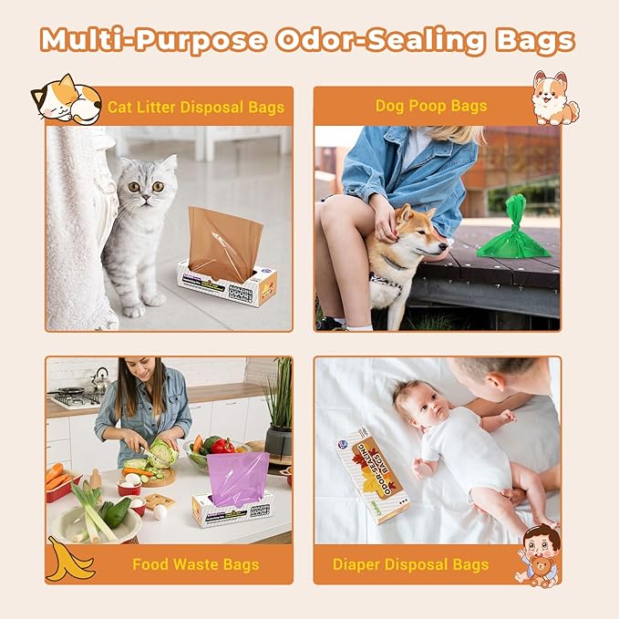 Odor Sealing Small Trash Bags Home & Food Use L-90 Count Disposable Bags - Image 7
