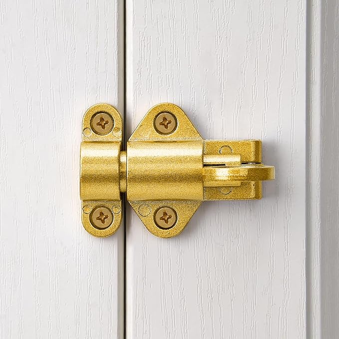 2 Packs Self-Closing Latches，Gold Spring Door Lock，Resilient Bolt Latch - Image 5