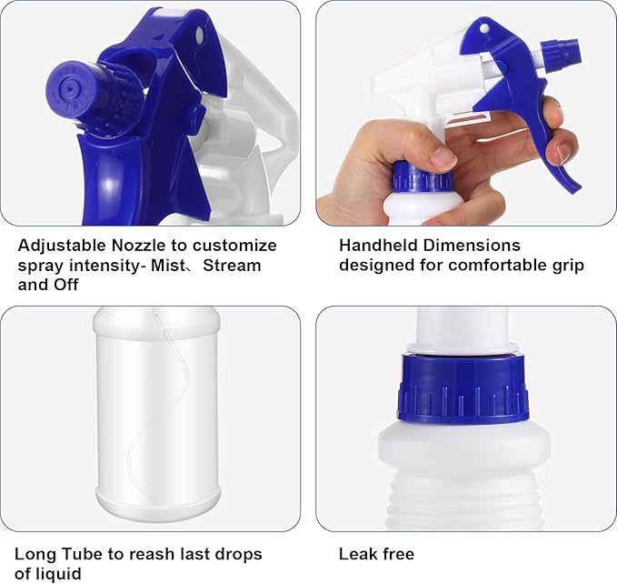 Eccliy 12 Pcs 16 Oz Plastic Spray Bottle, Adjustable Empty Reusable Sprayer - Image 4