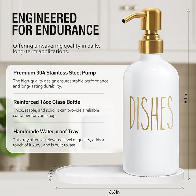 MOMEEMO Kitchen Soap Dispenser Set, Contains Dish and Hand Soap Dispenser - Image 2
