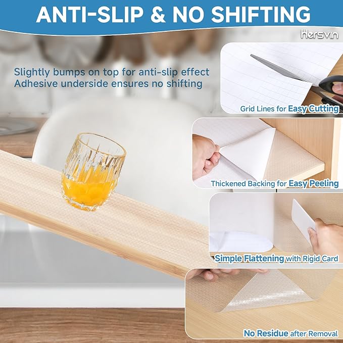 Shelf Liners 20 in x 20 ft Self-Adhesive EVA Drawer Mats, Cupboard Protector - Image 2