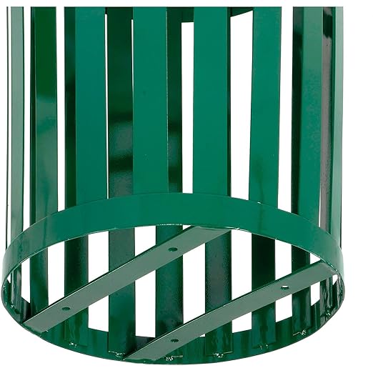 Global Industrial Heavy-Duty 36 Gallon Capacity Outdoor Metal Slatted Trash - Image 6
