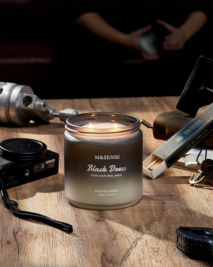 M&SENSE Vanilla Leather Scented Candles - Image 6