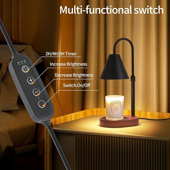 Black Candle Warmer Lamp with Timer and Dimmer, Mother's Day/Birthday/Christmas - Image 7