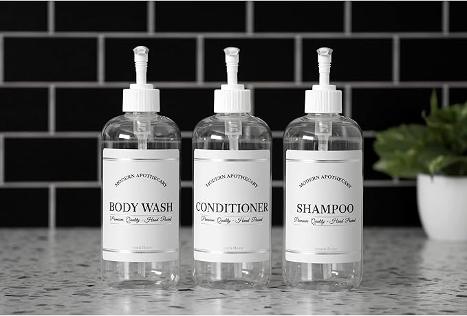 Clear Refillable Shampoo and Conditioner Bottles - Image 2