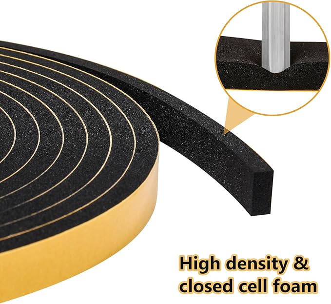 Black Weather Stripping Door Seal Strip, Strong Adhesive, Lightproof, Soundproof - Image 5